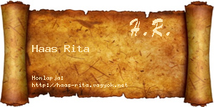Haas Rita névjegykártya