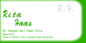 rita haas business card